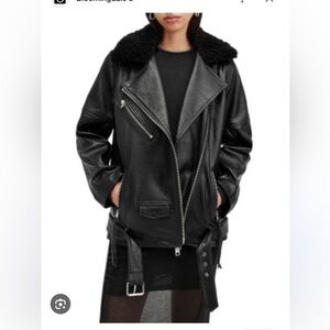 AllSaints Vendra women leather biker jacket